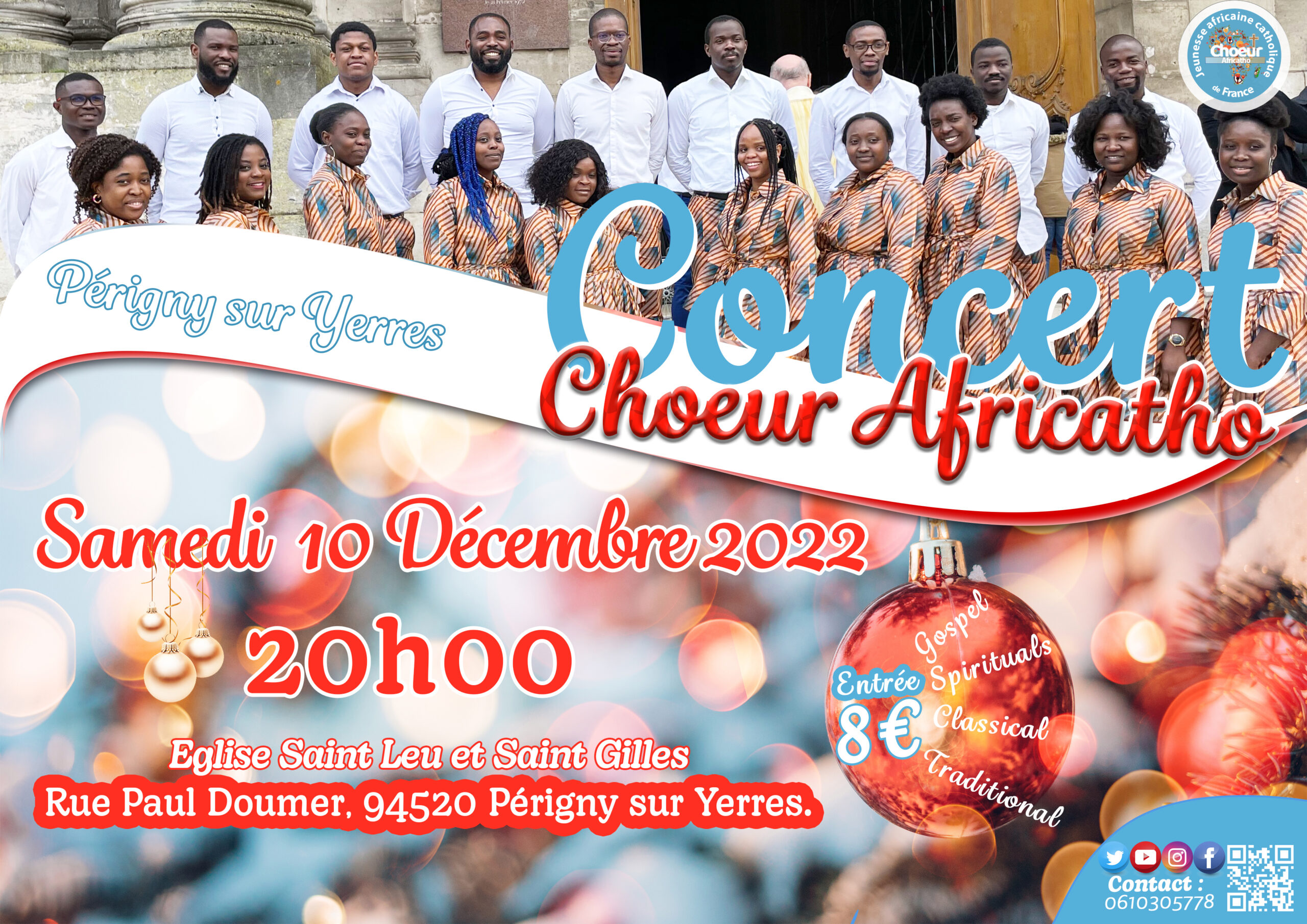 Afiche Concert Choeur #Africarho Périgny-sur-Yerre, 10 Dec. 2022
