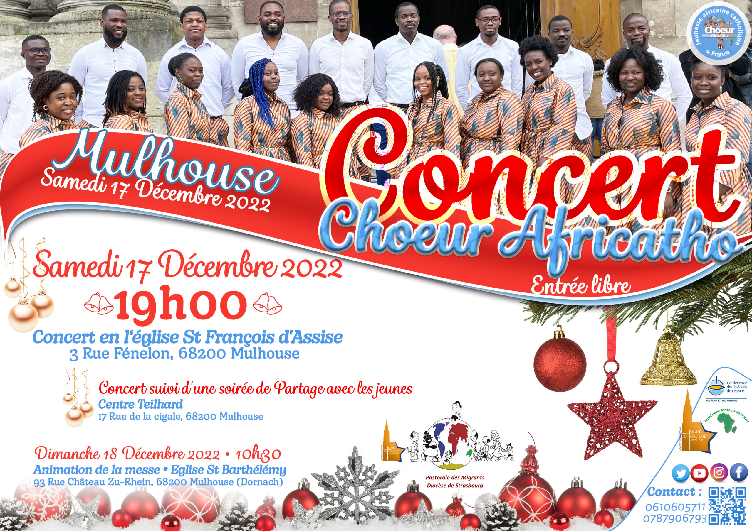 Afiche Concert Choeur #Africarho Mulhouse 17 Dec. 2022